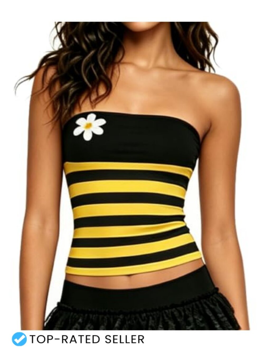 Aonoapll Y2k Strapless Tube Top Ladybug Bee Halloween Costume